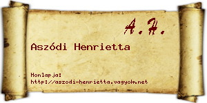 Aszódi Henrietta névjegykártya