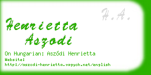 henrietta aszodi business card